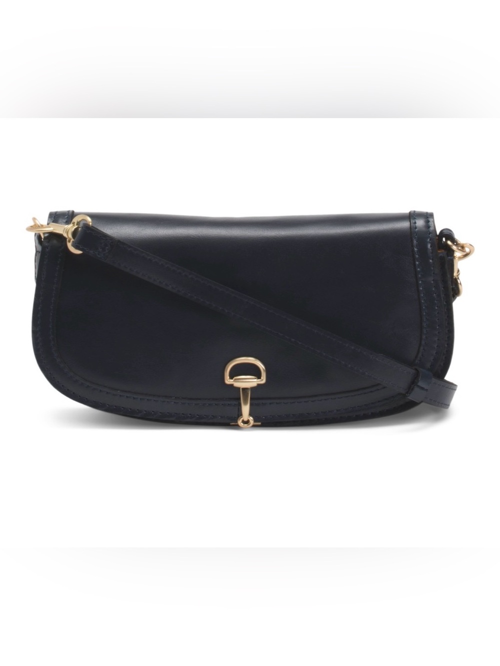 Rare PATRICIA NASH
Leather Crossbody Clutch With Horsebit Closure Dark Navy NWT